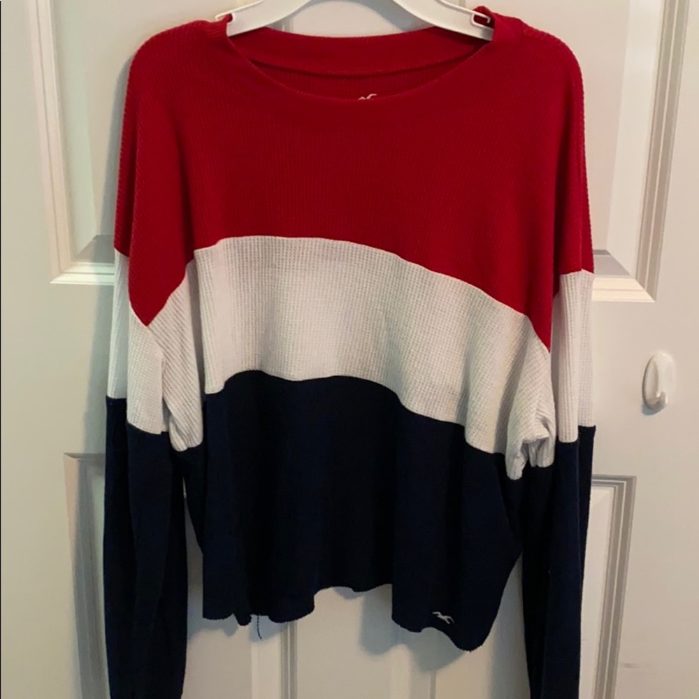 Hollister Boyfriend Tee Red White Blue